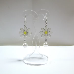 七宝焼き　雪花　ピアス